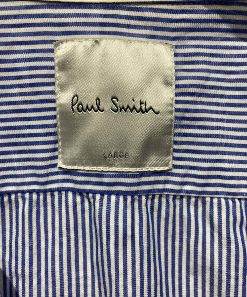 PAUL SMITH（ポールスミス）Paul Smith (ポールスミス) アーティストストライプエンブロイダリーシャツ / ARTIST STRIPE EMBROIDERY SHIRT ブルー×ホワイト サイズ:Lの古着・服飾アイテム