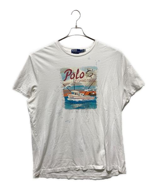 POLO RALPH LAUREN（ポロ・ラルフローレン）POLO RALPH LAUREN (ポロ・ラルフローレン) フィッシングツアーズプリントTシャツ ホワイト サイズ:XXLの古着・服飾アイテム