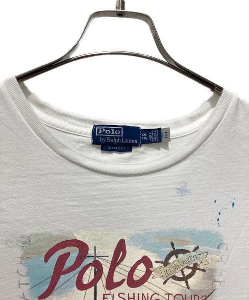 POLO RALPH LAUREN（ポロ・ラルフローレン）POLO RALPH LAUREN (ポロ・ラルフローレン) フィッシングツアーズプリントTシャツ ホワイト サイズ:XXLの古着・服飾アイテム