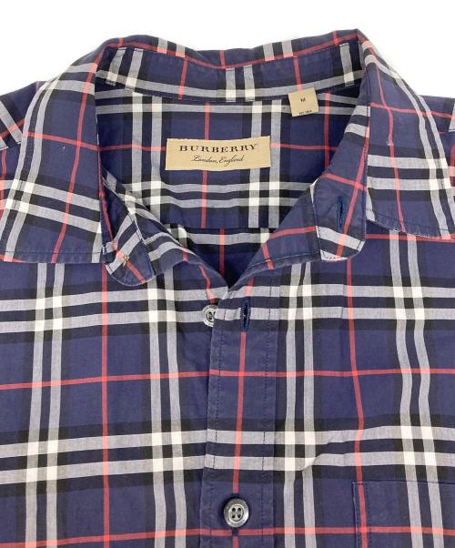 BURBERRY（バーバリー）BURBERRY (バーバリー) アレクサンダーチェックシャツ ネイビー サイズ:Mの古着・服飾アイテム