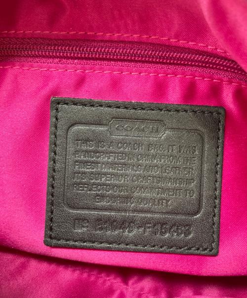 COACH（コーチ）COACH (コーチ) チェックデザイン2WAYバッグ ブラック×ピンクの古着・服飾アイテム
