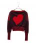 Vivienne Westwood RED LABEL（ヴィヴィアンウエストウッドレッドレーベル）の古着「オーブ 刺繍 ビッグ ハート リブ ニット」｜レッド