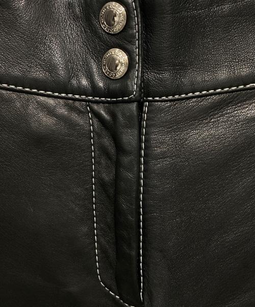 COACH（コーチ）COACH (コーチ) ラムレザーフレアパンツ ブラック サイズ:2の古着・服飾アイテム