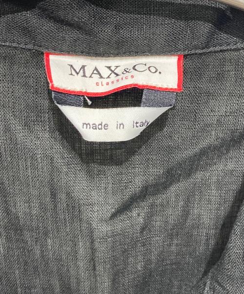 MAX&Co.（マックスアンドコー）MAX&Co. (マックスアンドコー) 襟付リネンノースリーブワンピース ブラック サイズ:38の古着・服飾アイテム