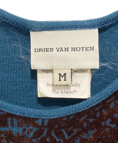 DRIES VAN NOTEN（ドリスヴァンノッテン）DRIES VAN NOTEN (ドリスヴァンノッテン) ライカ期ベロア切替ノースリーブカットソー ネイビー サイズ:Mの古着・服飾アイテム