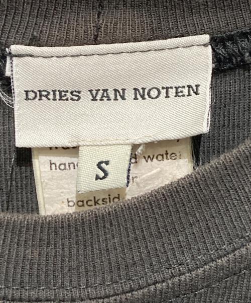 DRIES VAN NOTEN（ドリスヴァンノッテン）DRIES VAN NOTEN (ドリスヴァンノッテン) ライカ期袖ベロアデザインカットソー グレー サイズ:Sの古着・服飾アイテム