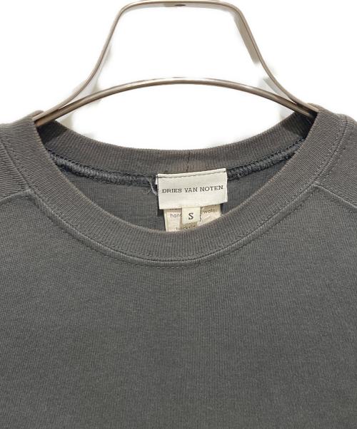 DRIES VAN NOTEN（ドリスヴァンノッテン）DRIES VAN NOTEN (ドリスヴァンノッテン) ライカ期袖ベロアデザインカットソー グレー サイズ:Sの古着・服飾アイテム