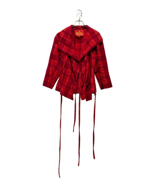 Vivienne Westwood RED LABEL（ヴィヴィアンウエストウッドレッドレーベル）Vivienne Westwood RED LABEL (ヴィヴィアンウエストウッドレッドレーベル) タータンチェック柄ジャケット レッド サイズ:40の古着・服飾アイテム