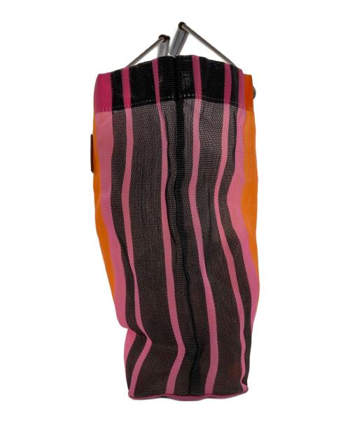 MARNI（マルニ）MARNI (マルニ) フラワーカフェストライプトートバッグ ブラック×オレンジの古着・服飾アイテム