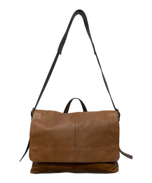 COACH（コーチ）COACH (コーチ) レザーフラップショルダーバッグ ブラウンの古着・服飾アイテム