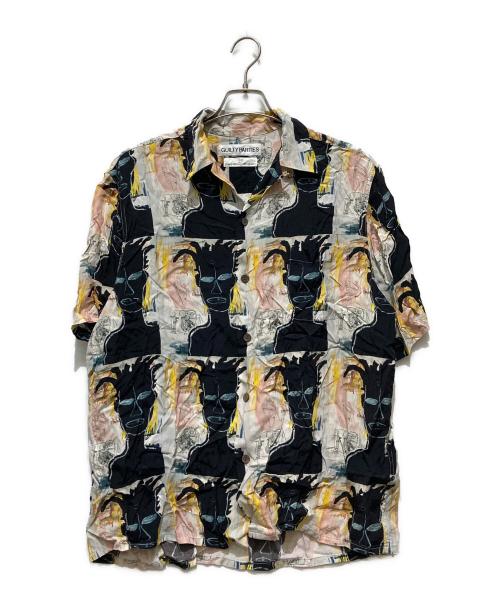 Jean-Michel Basquiat（ジャン ミシェル バスキア）JEAN-MICHEL BASQUIAT (ジャン ミシェル バスキア) WACKO MARIA (ワコマリア) HAWAIIAN SHIRT ブラック サイズ:Lの古着・服飾アイテム