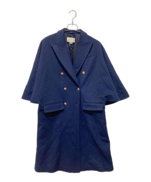 GUCCI（グッチ）GUCCI (グッチ) 19AW ソフトメルトン 金ボタン ダブルブレスト フレアスリーブコート ネイビー サイズ:38の古着・服飾アイテム