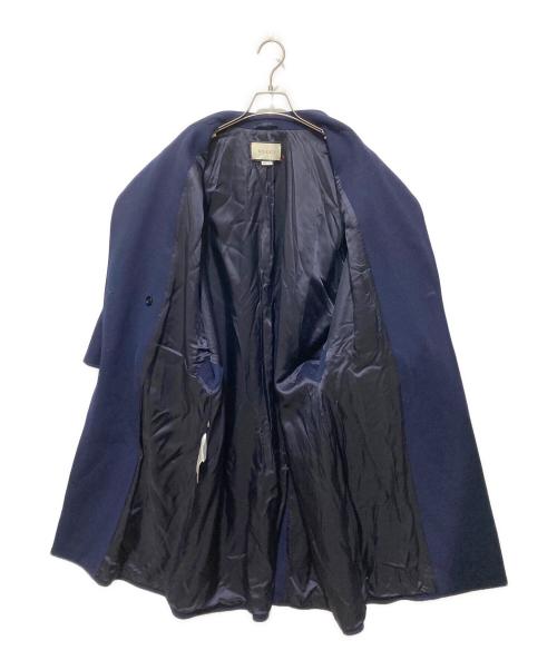 GUCCI（グッチ）GUCCI (グッチ) 19AW ソフトメルトン 金ボタン ダブルブレスト フレアスリーブコート ネイビー サイズ:38の古着・服飾アイテム
