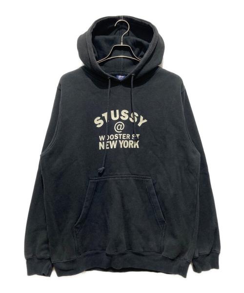 stussy（ステューシー）stussy (ステューシー) 90sオールド@WOOSTER STプリントパーカー ブラック サイズ:Mの古着・服飾アイテム