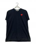PLAY COMME des GARCONSプレイコムデギャルソン）の古着「ハートワッペン 半袖カットソー」｜ブラック