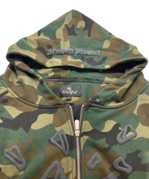 BROKEN PLANET（ブロークンプラネット）BROKEN PLANET (ブロークンプラネット) MARKET カモフラWジップパーカー カーキ サイズ:Lの古着・服飾アイテム