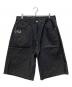 derschutze（デルシュッツ）の古着「Koi Fish V2 Jorts Raw Black / 鯉刺繍デニムハーフパンツ」｜ブラック