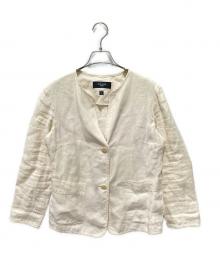 WEEKEND Max Mara（ウィークエンド マックスマーラ）の古着「リネンノーカラージャケット」｜アイボリー