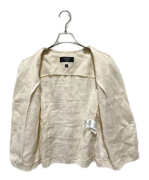 WEEKEND Max Mara（ウィークエンド マックスマーラ）Weekend Max Mara (ウィークエンド マックスマーラ) リネンノーカラージャケット アイボリー サイズ:38の古着・服飾アイテム