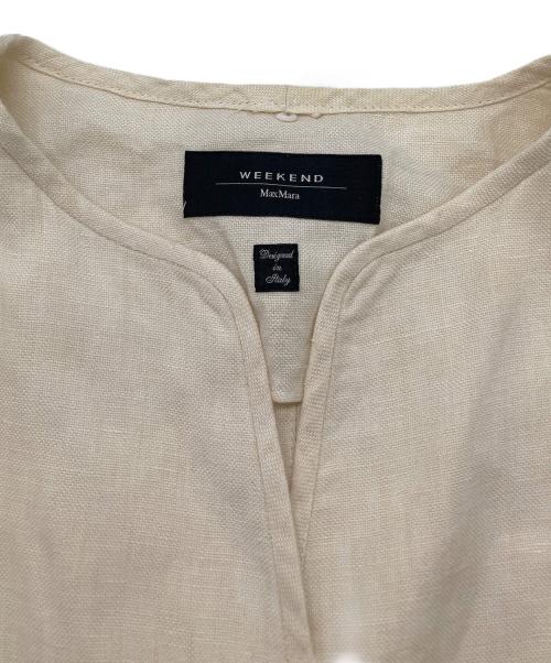 WEEKEND Max Mara（ウィークエンド マックスマーラ）Weekend Max Mara (ウィークエンド マックスマーラ) リネンノーカラージャケット アイボリー サイズ:38の古着・服飾アイテム