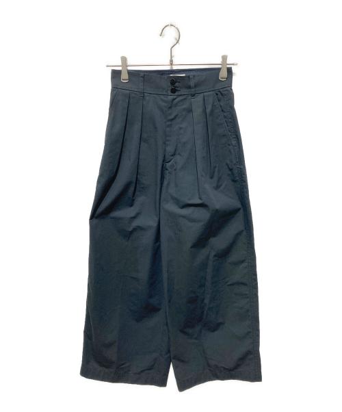 MACPHEE（マカフィー）MACPHEE (マカフィー) シルクネップウェザー タックワイドパンツ チャコールグレー サイズ:32の古着・服飾アイテム