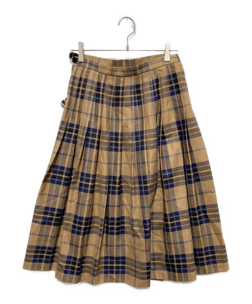 O'NEIL OF DUBLIN（オニールオブダブリン）O'NEIL OF DUBLIN (オニールオブダブリン) チェックラップスカート ブラウン サイズ:GB12の古着・服飾アイテム