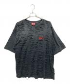DIESELディーゼル）の古着「T-BOXT-R29 デストロイ加工 半袖Tシャツ」｜ブラック