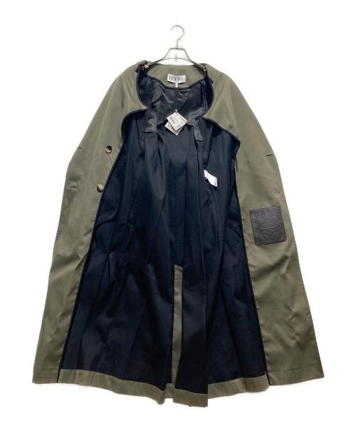 LOEWE（ロエベ）LOEWE (ロエベ) 24AW ダブルブレスト コットンドリル トレンチコート ローデングリーン サイズ:36 未使用品の古着・服飾アイテム