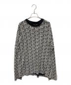 stussyステューシー）の古着「Letter Stripe L/S Crew」｜ブラック