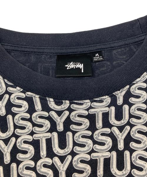 stussy（ステューシー）stussy (ステューシー) Letter Stripe L/S Crew ブラック サイズ:Mの古着・服飾アイテム