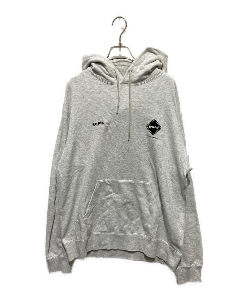 F.C.R.B.（エフシーレアルブリストル）F.C.R.B. (エフシーレアルブリストル) ラバーロゴワッペンプルオーバーパーカー グレー サイズ:Lの古着・服飾アイテム