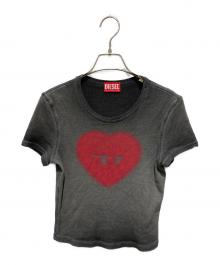 DIESEL（ディーゼル）の古着「T-ELE ハートDプリントカットソー」｜グレー