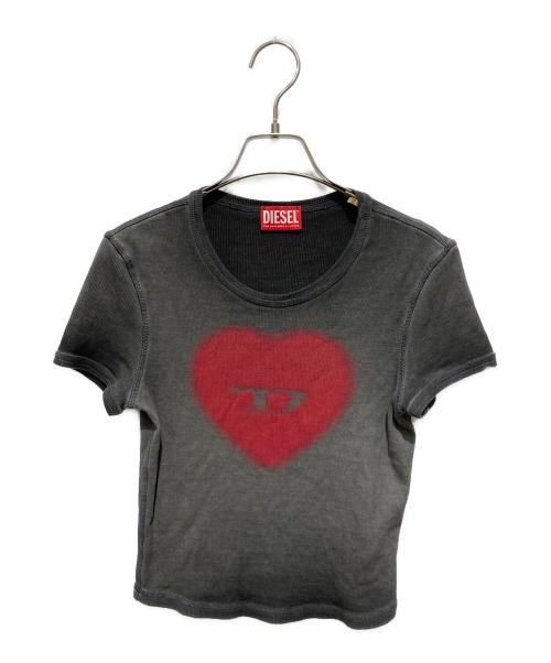 DIESEL（ディーゼル）DIESEL (ディーゼル) T-ELE ハートDプリントカットソー グレー サイズ:Ｓの古着・服飾アイテム