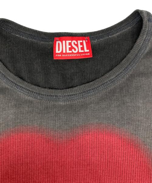 DIESEL（ディーゼル）DIESEL (ディーゼル) T-ELE ハートDプリントカットソー グレー サイズ:Ｓの古着・服飾アイテム