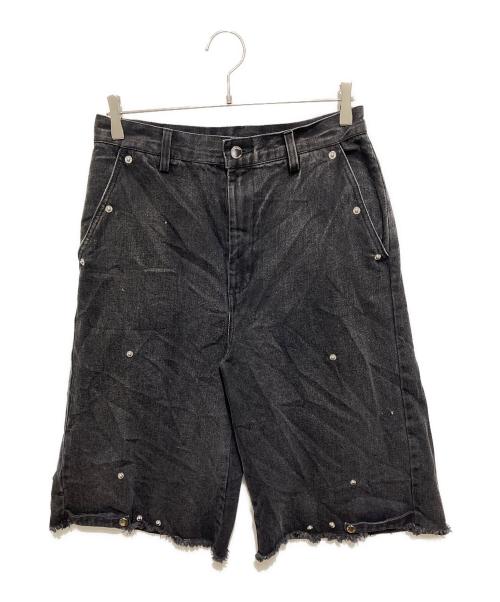 GRANCY（グランシー）GRANCY (グランシー) FurPocket Design Half Denim Cargo Pants ブラック サイズ:Mの古着・服飾アイテム