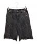中古・古着 GRANCY (グランシー) FurPocket Design Half Denim Cargo Pants ブラック サイズ:M：6000円