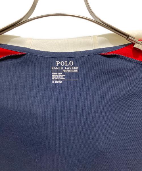 POLO RALPH LAUREN（ポロ・ラルフローレン）POLO RALPH LAUREN (ポロ・ラルフローレン) ポロ刺繍ジップパーカー レッド×ネイビー サイズ:Mの古着・服飾アイテム