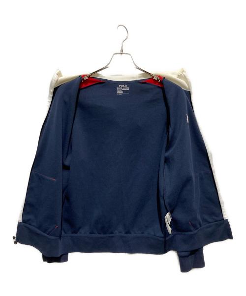 POLO RALPH LAUREN（ポロ・ラルフローレン）POLO RALPH LAUREN (ポロ・ラルフローレン) ポロ刺繍ジップパーカー レッド×ネイビー サイズ:Mの古着・服飾アイテム