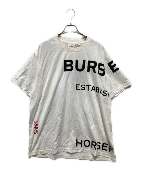 BURBERRY（バーバリー）BURBERRY (バーバリー) ホースフェリープリント オーバーサイズTシャツ ホワイト サイズ:Lの古着・服飾アイテム