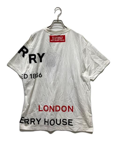 BURBERRY（バーバリー）BURBERRY (バーバリー) ホースフェリープリント オーバーサイズTシャツ ホワイト サイズ:Lの古着・服飾アイテム
