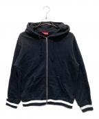 SUPREMEシュプリーム）の古着「19SS old english stripe zip up sweatshirt」｜ブラック×ホワイト
