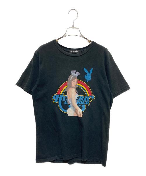 PLAY BOY（プレイボーイ）PLAY BOY (プレイボーイ) Hysteric Glamour (ヒステリックグラマー) プリントTシャツ ブラック サイズ:Mの古着・服飾アイテム