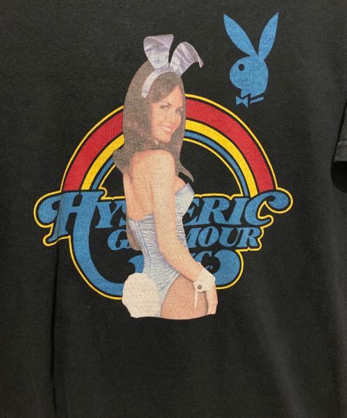PLAY BOY（プレイボーイ）PLAY BOY (プレイボーイ) Hysteric Glamour (ヒステリックグラマー) プリントTシャツ ブラック サイズ:Mの古着・服飾アイテム