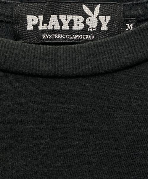 PLAY BOY（プレイボーイ）PLAY BOY (プレイボーイ) Hysteric Glamour (ヒステリックグラマー) プリントTシャツ ブラック サイズ:Mの古着・服飾アイテム