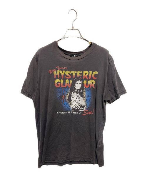 Hysteric Glamour（ヒステリックグラマー）Hysteric Glamour (ヒステリックグラマー) WEB OF SINプリントTシャツ グレー サイズ:Mの古着・服飾アイテム