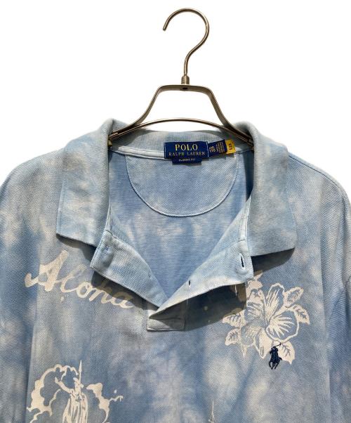 POLO RALPH LAUREN（ポロ・ラルフローレン）POLO RALPH LAUREN (ポロ・ラルフローレン) ポニー刺繍アロハプリントポロシャツ スカイブルー サイズ:XXLの古着・服飾アイテム