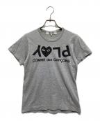 PLAY COMME des GARCONSプレイコムデギャルソン）の古着「逆PLAYロゴTシャツ」｜グレー