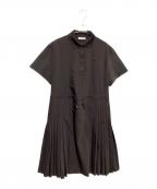LACOSTEラコステ）の古着「ウールブレンド サイドプリーツポロドレス」｜ブラウン