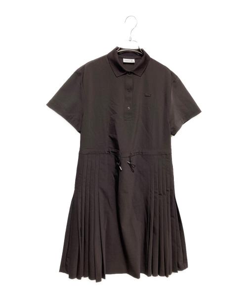 LACOSTE（ラコステ）LACOSTE (ラコステ) ウールブレンド サイドプリーツポロドレス ブラウン サイズ:36の古着・服飾アイテム