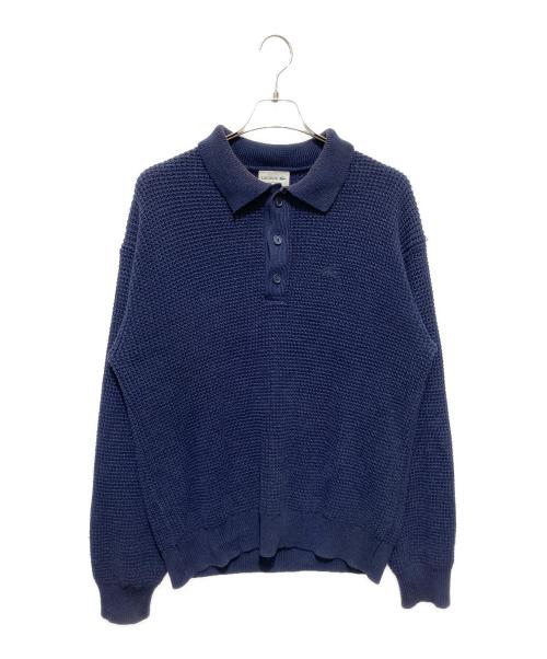 LACOSTE（ラコステ）LACOSTE (ラコステ) ワニワッペンワッフルニットポロセーター ネイビー サイズ:FR3の古着・服飾アイテム